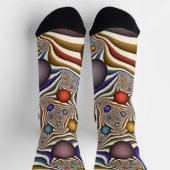 Fliegen nach oben, farbenfrohe moderne Kunst des A Socken (Oben)