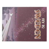 Fliegen nach Schweden Notizblock (Vorderseite)