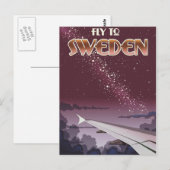 Fliegen nach Schweden Postkarte (Vorne/Hinten)