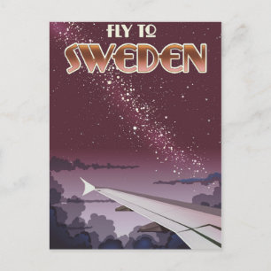 Fliegen nach Schweden Postkarte