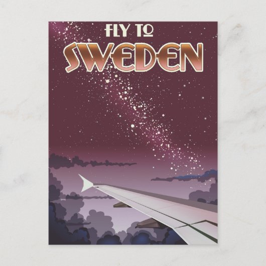 Fliegen nach Schweden Postkarte (Vorderseite)