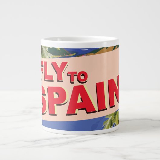 Fliegen nach Spanien Jumbo-Tasse (Vorderseite)
