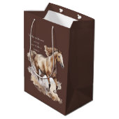 Fliegen ohne Flügel, nur Pferd fahren Mittlere Geschenktüte (Rückseite Schrägansicht)