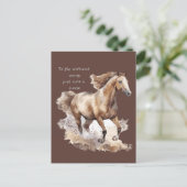 Fliegen ohne Flügel, nur Pferd fahren Postkarte (Stehend Vorderseite)