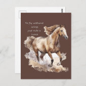 Fliegen ohne Flügel, nur Pferd fahren Postkarte (Vorne/Hinten)