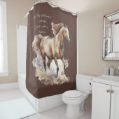 Fliegen ohne Flügel - Reiten mit Pferdegewohnheite Duschvorhang (Beispiel)