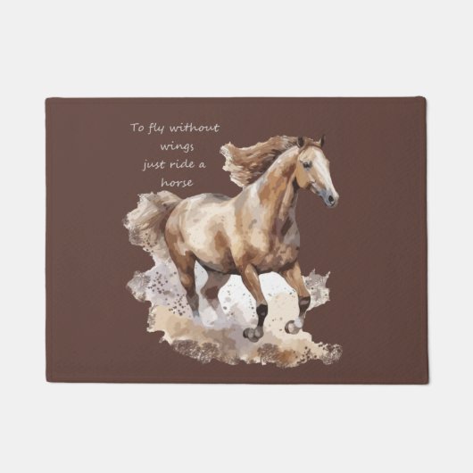 Fliegen ohne Flügel - Reiten mit Pferdegewohnheite Fußmatte (Vorderseite)