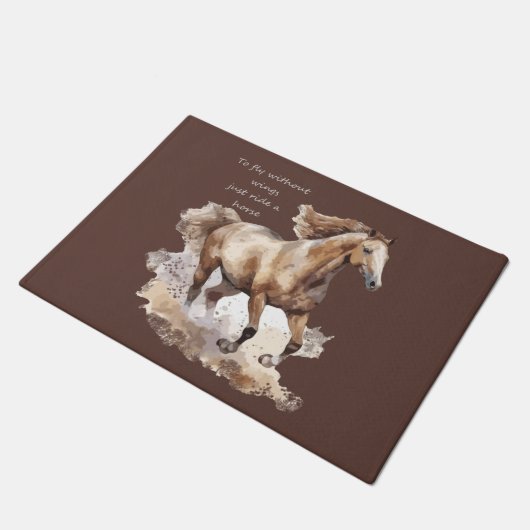 Fliegen ohne Flügel - Reiten mit Pferdegewohnheite Fußmatte (Schrägansicht)