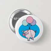Fliegen-Party-Schwein Button (Vorne & Hinten)