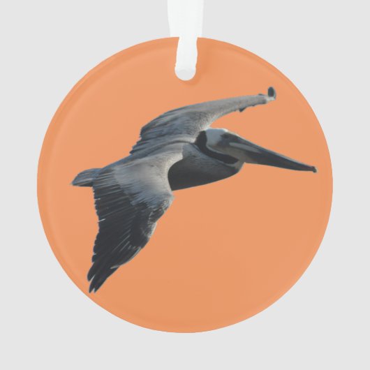 Fliegen-Pelikan-Weihnachtsverzierung Ornament (Rückseite)