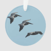 Fliegen-Pelikan-Weihnachtsverzierung Ornament (Vorderseite)