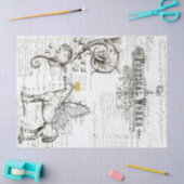 Fliegen-Pferdeskript-Digital-Collagen-Seidenpapier Seidenpapier (Basteln)