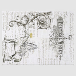 Fliegen-Pferdeskript-Digital-Collagen-Seidenpapier Seidenpapier