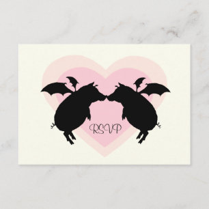 Fliegen piggies RSVP karte