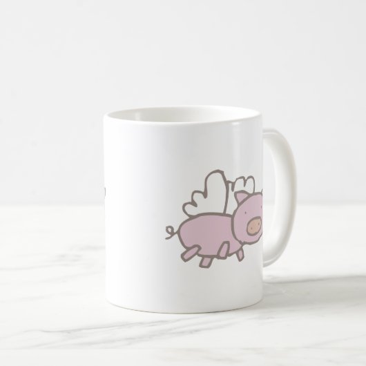Fliegen Piggy Kaffeetasse (VorderseiteRechts)
