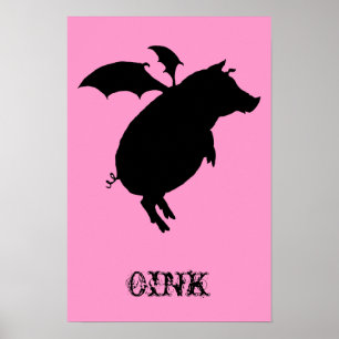 Fliegen piggy poster