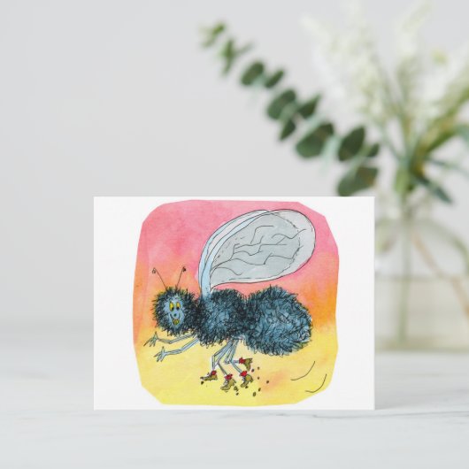 Fliegen Postkarte (Stehend Vorderseite)