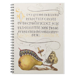 Fliegen, Raupe, Birne und Zentipede aus Mira Notizblock