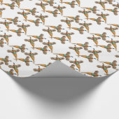 Fliegen Ringneck Fasan-Vogel-Packpapier Geschenkpapier (Ecke)