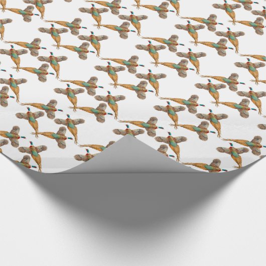 Fliegen Ringneck Fasan-Vogel-Packpapier Geschenkpapier (Ecke)