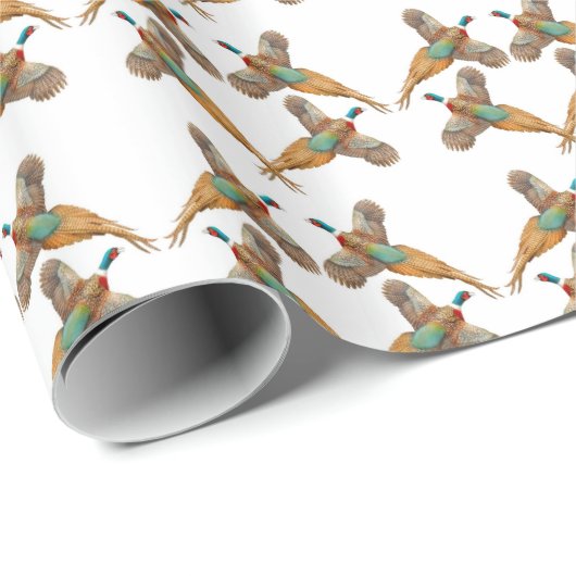 Fliegen Ringneck Fasan-Vogel-Packpapier Geschenkpapier (Rolleneckpunkt)