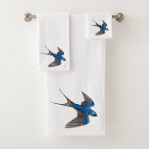 Fliegen-Scheunen-Schwalben-Vogel-Kunst Badhandtuch Set