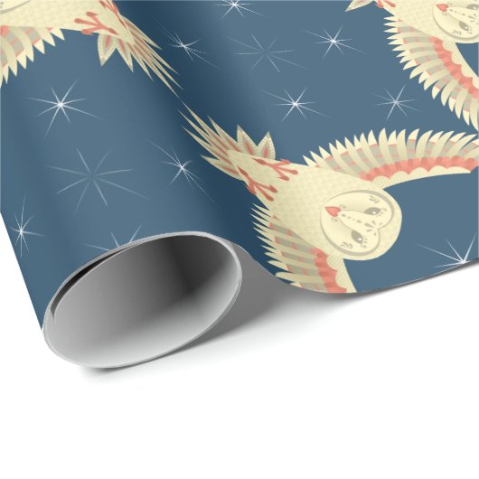 Fliegen-Schleiereule Geschenkpapier (Rolleneckpunkt)