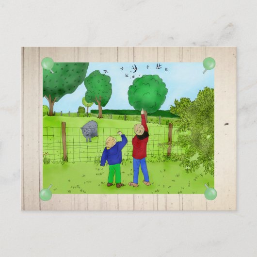 Fliegen Schwalben Postkarte (Vorderseite)