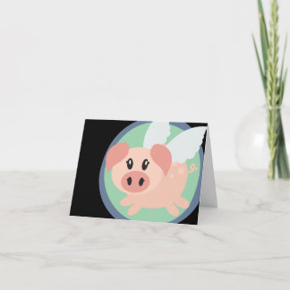 Fliegen-Schwein-Anmerkungs-Karte