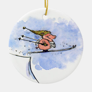 Fliegen-Schwein - cooler Keramikornament