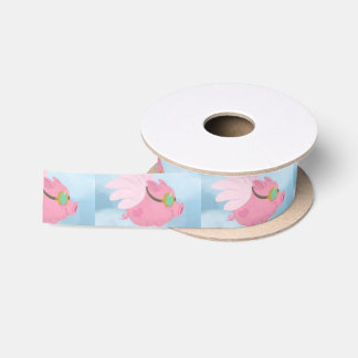 Fliegen-Schwein-Geschenk-Band Satinband