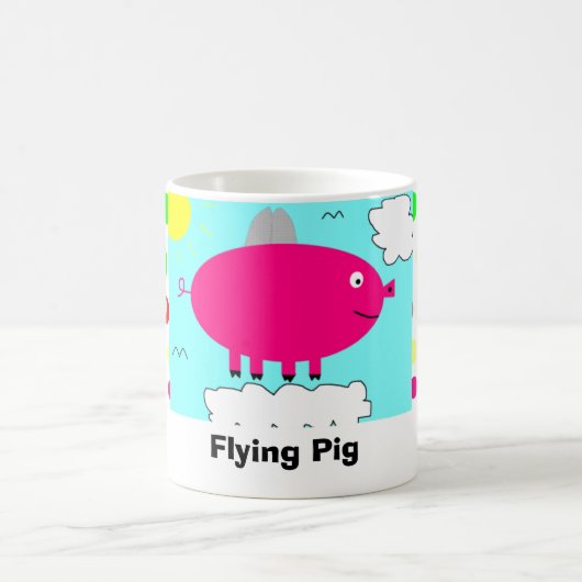 Fliegen-Schwein Kaffeetasse (Mittel)