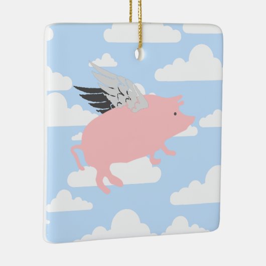 Fliegen-Schwein Keramikornament (Rechts)