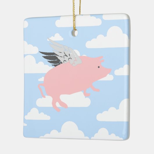 Fliegen-Schwein Keramikornament (Links)