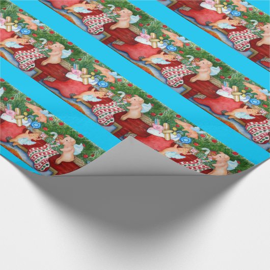 Fliegen-Schwein-Material-Strümpfe Geschenkpapier (Ecke)