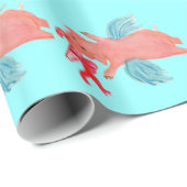 Fliegen-Schwein mit Zuckerstange, Weihnachtspapier Geschenkpapier (Rolleneckpunkt)