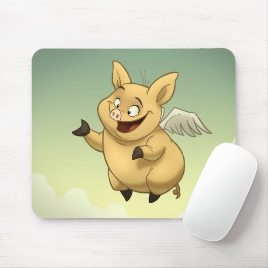 Fliegen-Schwein Mousepad (Mit Mouse)