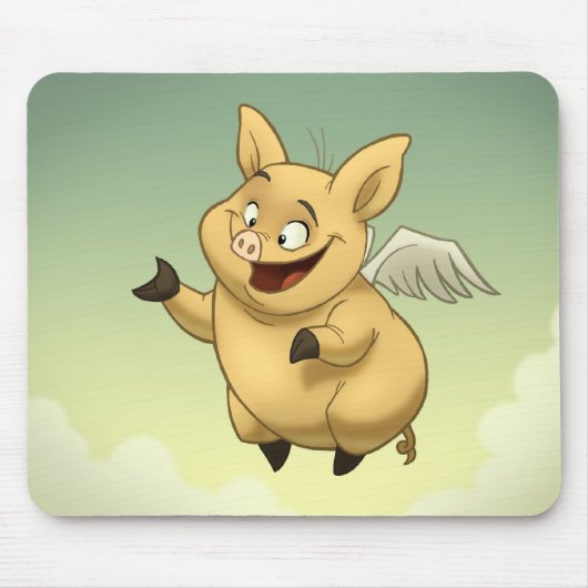 Fliegen-Schwein Mousepad (Vorne)