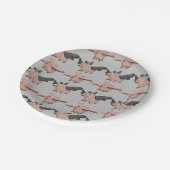 Fliegen-Schwein-Muster Pappteller (Schrägansicht)