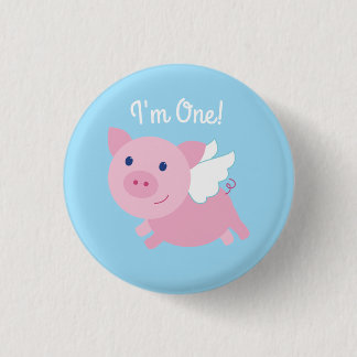 Fliegen-Schwein-niedliches 1. Button