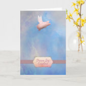 Fliegen Schwein-Personalisiert Karte (Gelbe Blume)