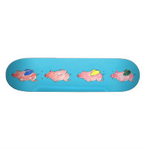 Fliegen-Schwein-Skateboard