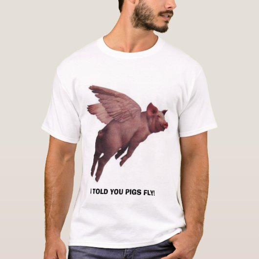 Fliegen-Schwein-T - Shirt (Vorderseite)