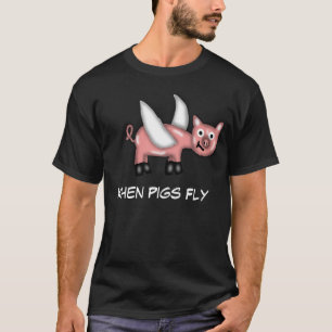 Fliegen-Schwein-T - Shirt