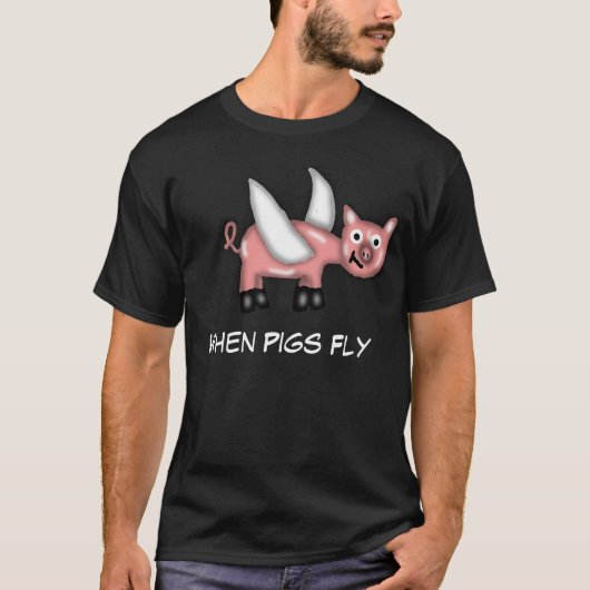 Fliegen-Schwein-T - Shirt (Vorderseite)