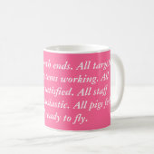 Fliegen-Schwein-Tasse Kaffeetasse (VorderseiteRechts)