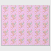 Fliegen-Schwein u. rosa Herzen Geschenkpapier (Flach)