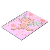 Fliegen-Schwein und rosa Herz-Notizblock Notizblock (Linke Seite)