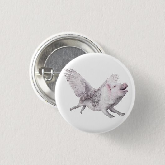 Fliegen-Schwein-Wunder geschehen, wenn Schweine Button (Vorne & Hinten)