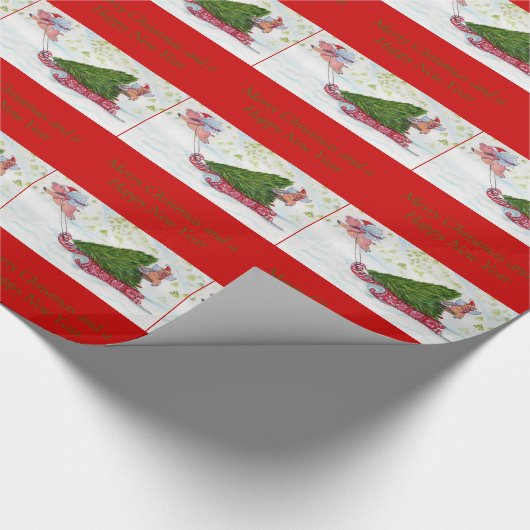 Fliegen-Schweine holen Zuhause den perfekten Geschenkpapier (Ecke)